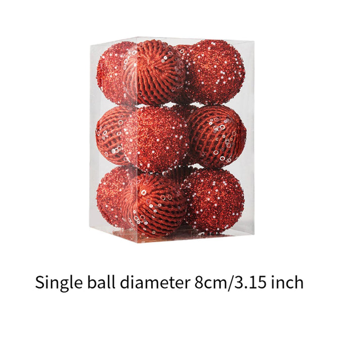 Crofta 12Pcs Christmas Ball Decoration Decorative for Farmhouse Cabinet Living Room Red