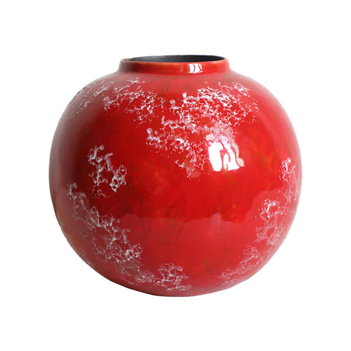 Crofta Red Ceramic Vase Home Decor Flower Vase for Centerpiece Anniversary Entryway Height 24cm