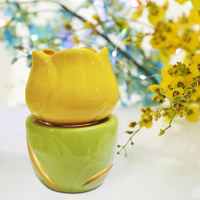 Crofta Essential Oil Burner Practical Candle Tealight Holder for Party Office Decor Yellow