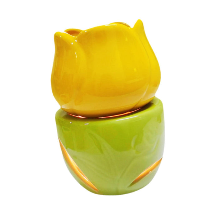 Crofta Essential Oil Burner Practical Candle Tealight Holder for Party Office Decor Yellow