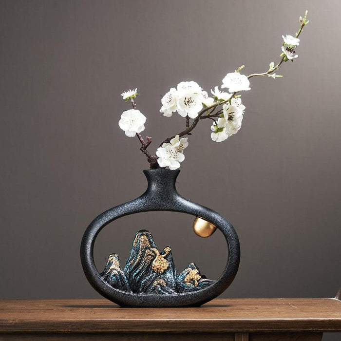 Crofta Resin Flower Vase Novelty Tabletop Ornament for Entrance Bedside Living Room Tall