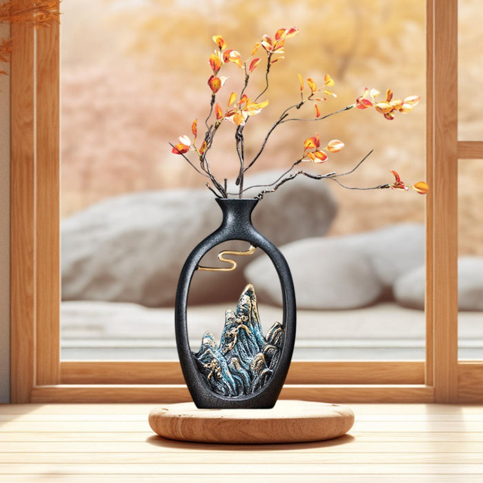 Crofta Resin Flower Vase Novelty Tabletop Ornament for Entrance Bedside Living Room Short