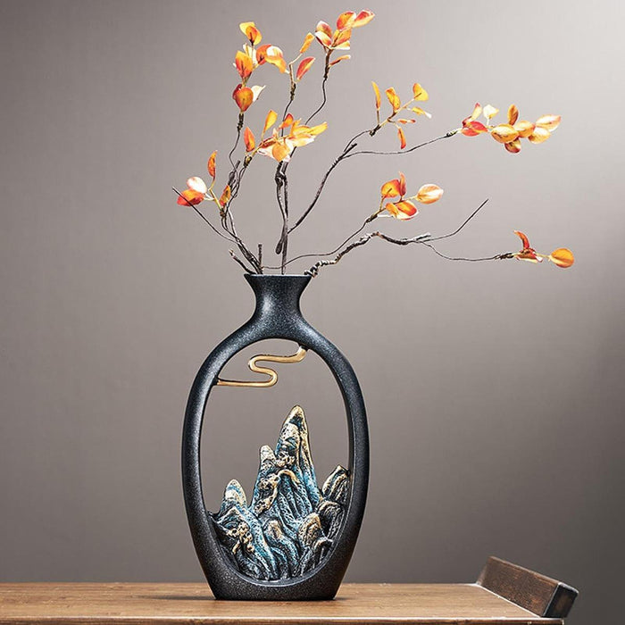 Crofta Resin Flower Vase Novelty Tabletop Ornament for Entrance Bedside Living Room Short