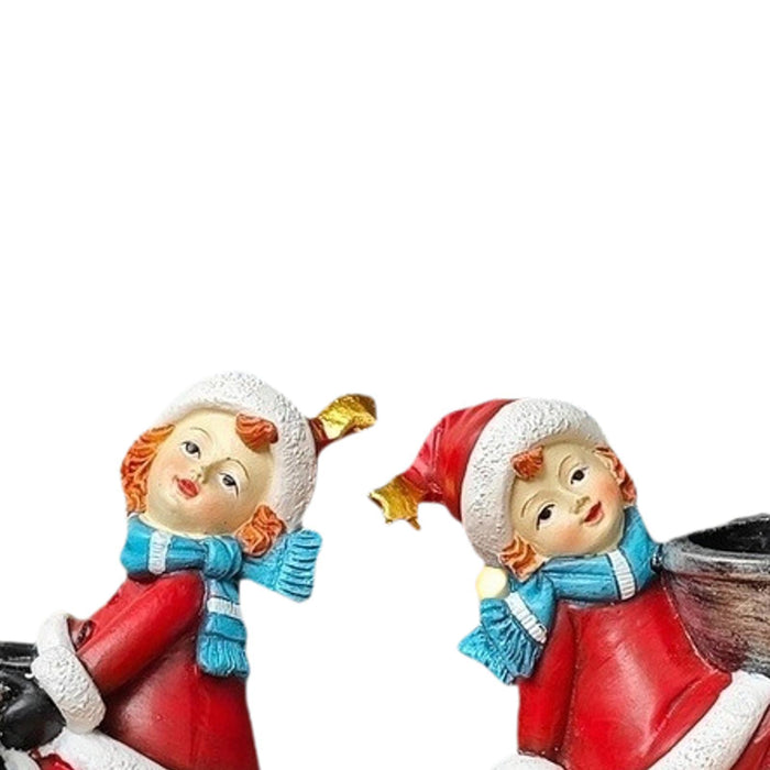 Crofta 2 Pieces Candle Holder Desktop Gifts Decoration Versatile Christmas Figurine