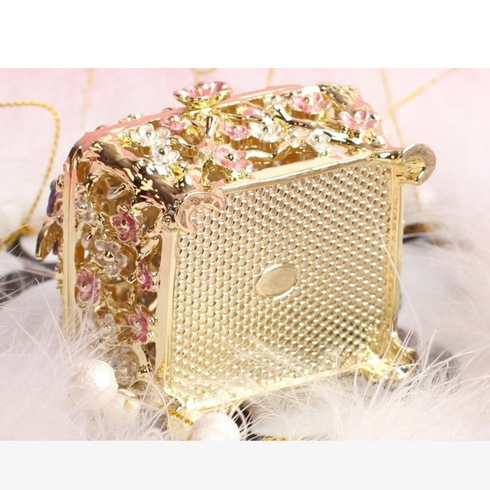 Crofta Jewelry Box Gift Creative Dresser Peacock Trinket Box for Pendants Bracelets Golden