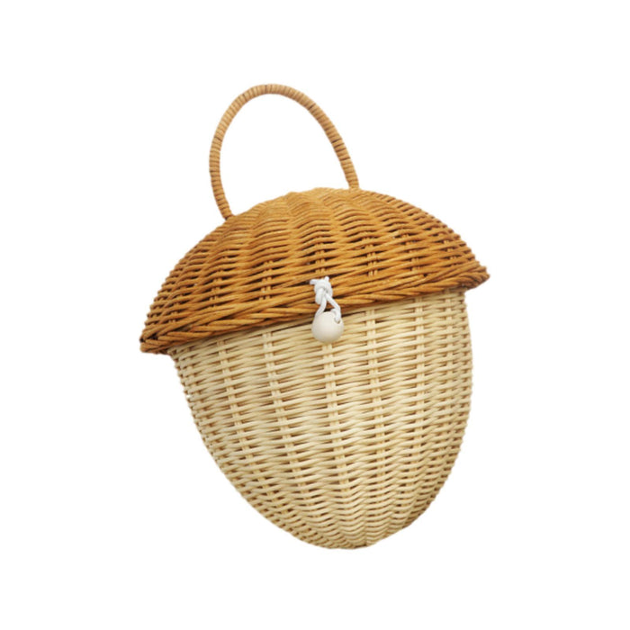 Crofta Handwoven Rattan Basket Wedding Decorative Portable Versatile Storage Basket