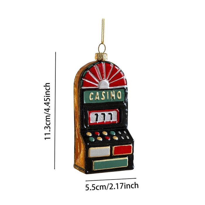 Crofta Xmas Pendant Christmas Ornament Charm Cars Christmas Tree Hanging Decoration CASINO 5.5x11.3cm