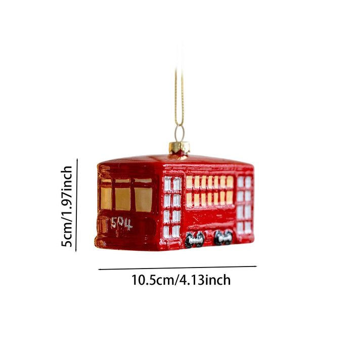 Crofta Xmas Pendant Christmas Ornament Charm Cars Christmas Tree Hanging Decoration Bus 10.5x5cm