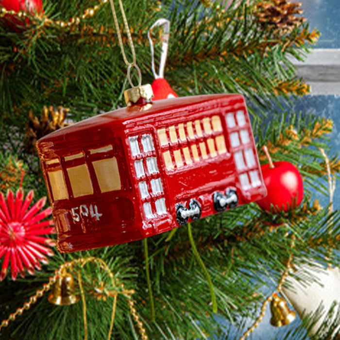 Crofta Xmas Pendant Christmas Ornament Charm Cars Christmas Tree Hanging Decoration Bus 10.5x5cm