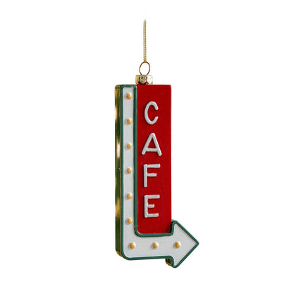 Crofta Xmas Pendant Christmas Ornament Charm Cars Christmas Tree Hanging Decoration Cafe 6.3x14cm