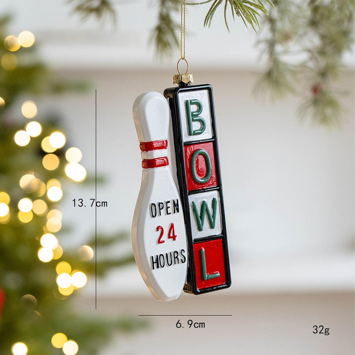 Crofta Xmas Pendant Christmas Ornament Charm Cars Christmas Tree Hanging Decoration Bowl 6.9x13.7cm