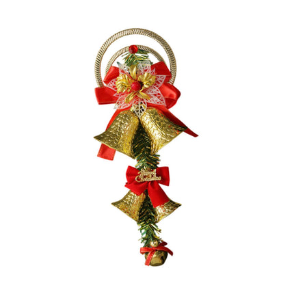 Crofta Xmas Tree Hanging Decoration Pendant Shop Door Knobs Christmas Bell Ornament Gold