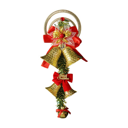 Crofta Xmas Tree Hanging Decoration Pendant Shop Door Knobs Christmas Bell Ornament Gold