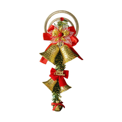 Crofta Xmas Tree Hanging Decoration Pendant Shop Door Knobs Christmas Bell Ornament Gold