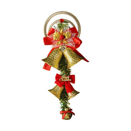 Crofta Xmas Tree Hanging Decoration Pendant Shop Door Knobs Christmas Bell Ornament Gold