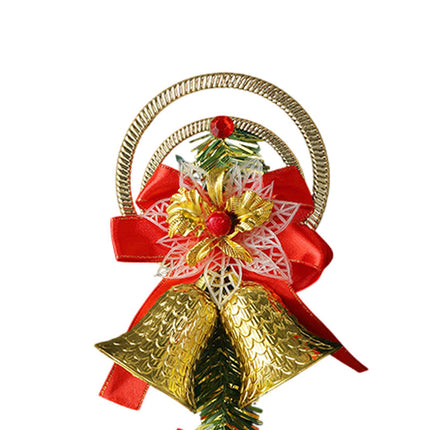 Crofta Xmas Tree Hanging Decoration Pendant Shop Door Knobs Christmas Bell Ornament Gold