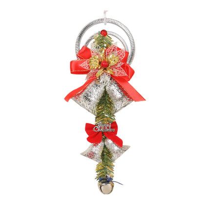 Crofta Xmas Tree Hanging Decoration Pendant Shop Door Knobs Christmas Bell Ornament Silver