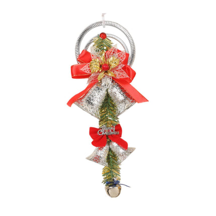 Crofta Xmas Tree Hanging Decoration Pendant Shop Door Knobs Christmas Bell Ornament Silver