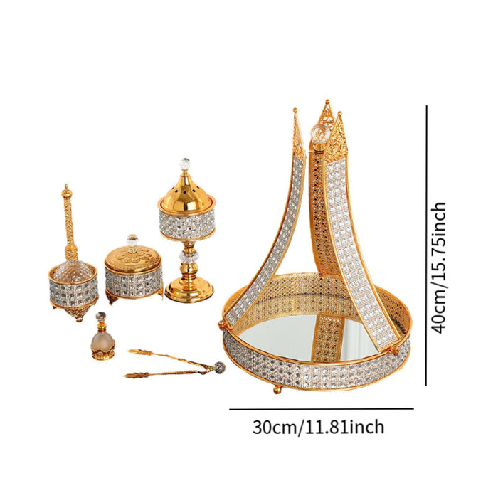 Arabic Incense Burner Set Middle East Incense Holder for Bedroom Banquet SPA 30cmx30cmx40cm