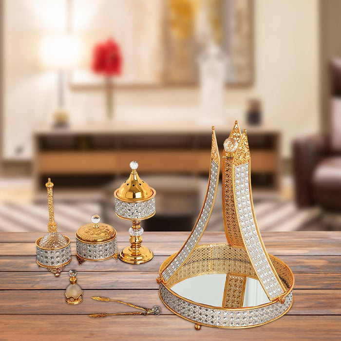 Arabic Incense Burner Set Middle East Incense Holder for Bedroom Banquet SPA 30cmx30cmx40cm