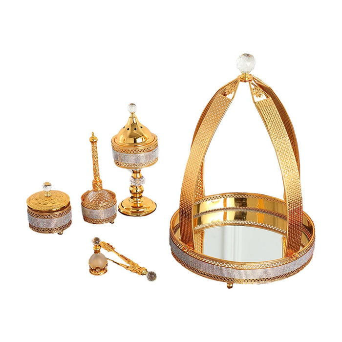 Crofta Arabic Incense Burner Set Middle East Incense Holder for Bedroom Banquet SPA 30cmx30cmx43cm