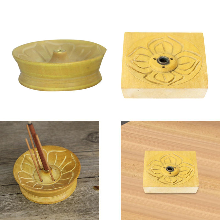 Crofta Incense Holder Censer Lotus Incense Burner Plate for Bedroom Fireplace Hotel Round