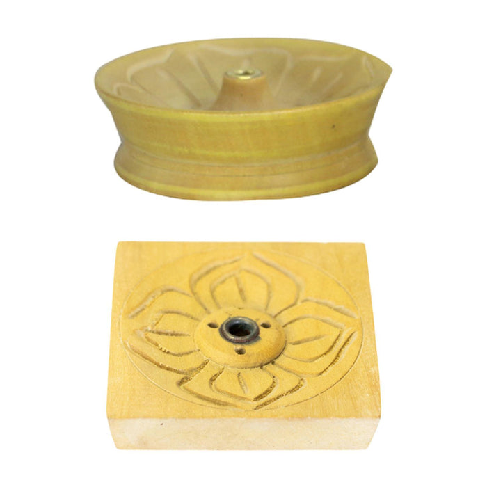 Crofta Incense Holder Censer Lotus Incense Burner Plate for Bedroom Fireplace Hotel Round