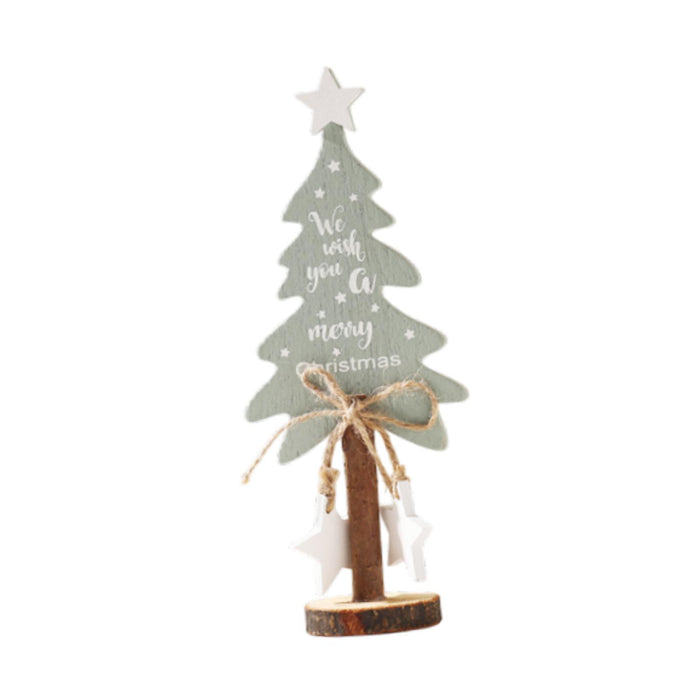 Crofta Wooden Xmas Tree Decoration Table Centerpiece for Kitchen Living Room Office