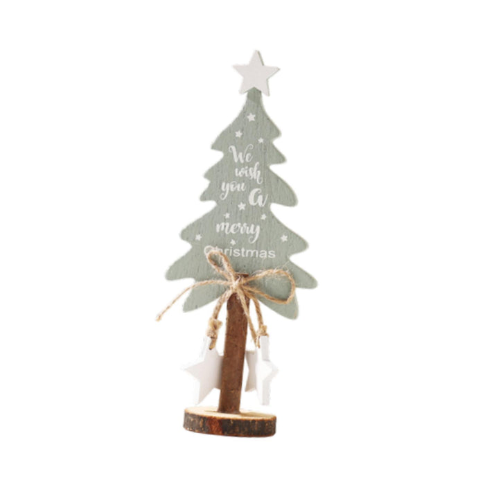 Crofta Wooden Xmas Tree Decoration Table Centerpiece for Kitchen Living Room Office