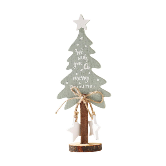 Crofta Wooden Xmas Tree Decoration Table Centerpiece for Kitchen Living Room Office