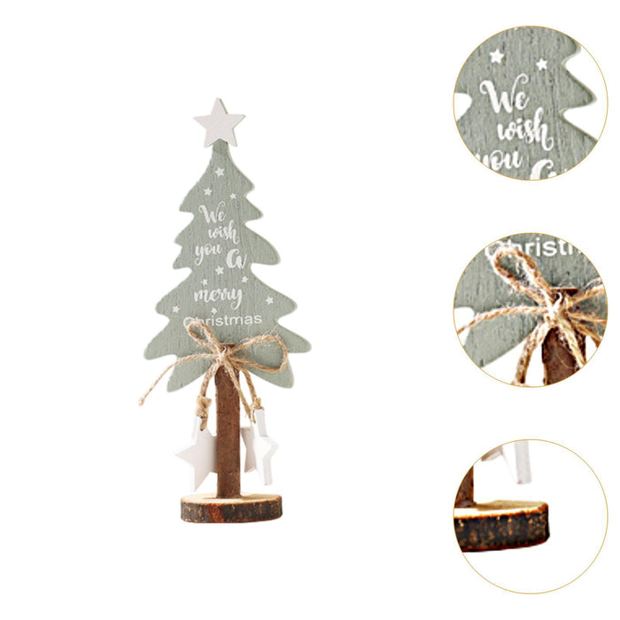 Crofta Wooden Xmas Tree Decoration Table Centerpiece for Kitchen Living Room Office