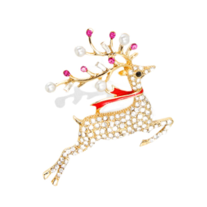 Crofta Christmas Brooch Pin for Daily Wear Fine Workmanship Elegant Xmas Decoration Style C