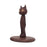 Crofta Wood Paper Towel Holder Cat Shape Rustic for Bathroom Home Kitchen Organizer Dark Brown