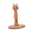 Crofta Wood Paper Towel Holder Cat Shape Rustic for Bathroom Home Kitchen Organizer Light Brown