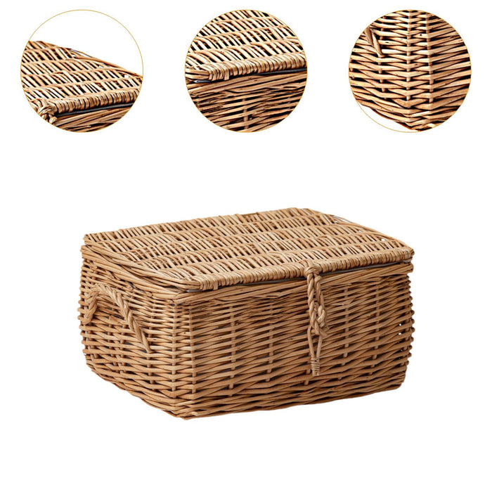 Crofta Woven Basket Home Decor Sundries Storage Basket for Bedroom Bathroom 35cmx27cmx18cm