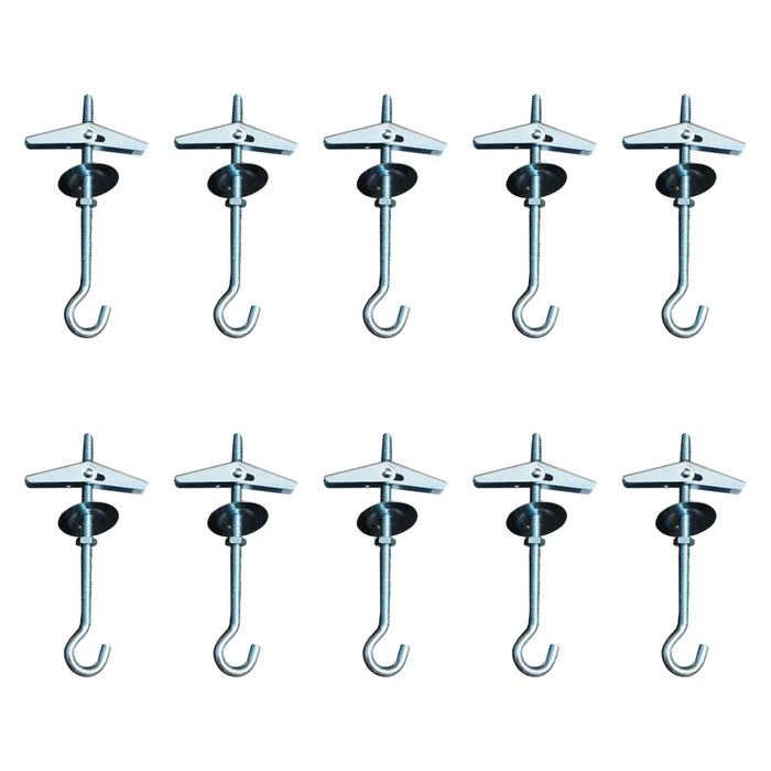 Crofta 10 Pieces M5x9 cm Plasterboard Ceiling Hooks for Drywall Cavity Hollow Brick