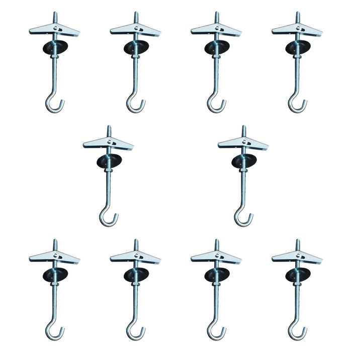 Crofta 10 Pieces M5x9 cm Plasterboard Ceiling Hooks for Drywall Cavity Hollow Brick