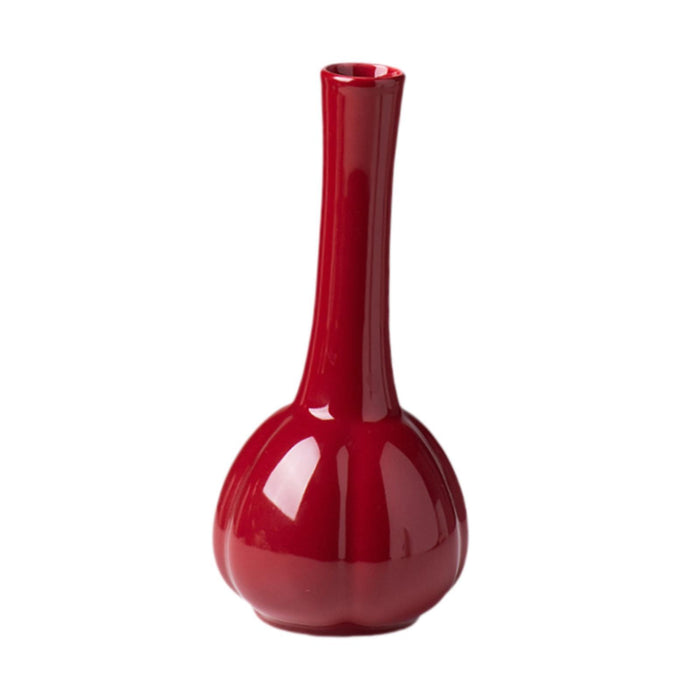 Crofta Ceramic Red Vase Modern Creative Decorative Vases for Entrance Bedroom Shelf