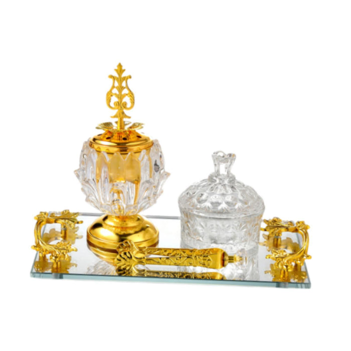 Crofta Glass Incense Burner Set Convenient Censer for Desktop Housewarming Gift SPA