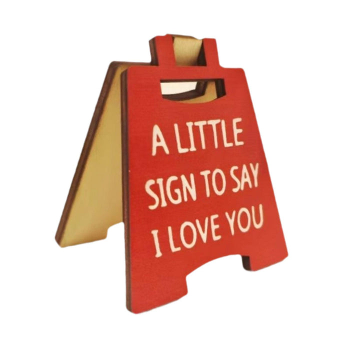 Crofta Wood i Love You Sign Valentine Day Gift 2.2x2.7inch for Him and Her Romantic