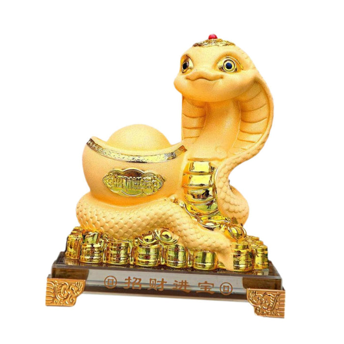 Crofta Year of Snake Statue Resin 2025 Chinese Lunar New Year Decor for Living Room Style A