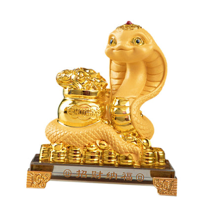 Crofta Year of Snake Statue Resin 2025 Chinese Lunar New Year Decor for Living Room Style B