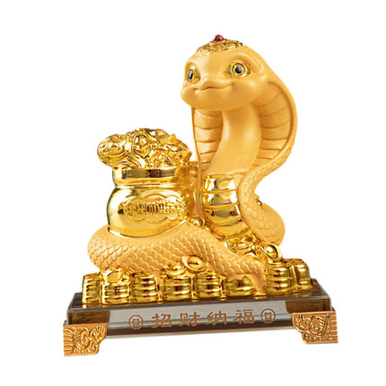 Crofta Year of Snake Statue Resin 2025 Chinese Lunar New Year Decor for Living Room Style B