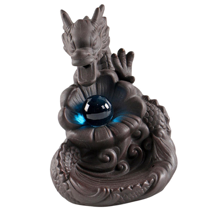 Crofta Dragon Incense Holder Waterfall Figurine for Table Centerpieces Garden Study Style A