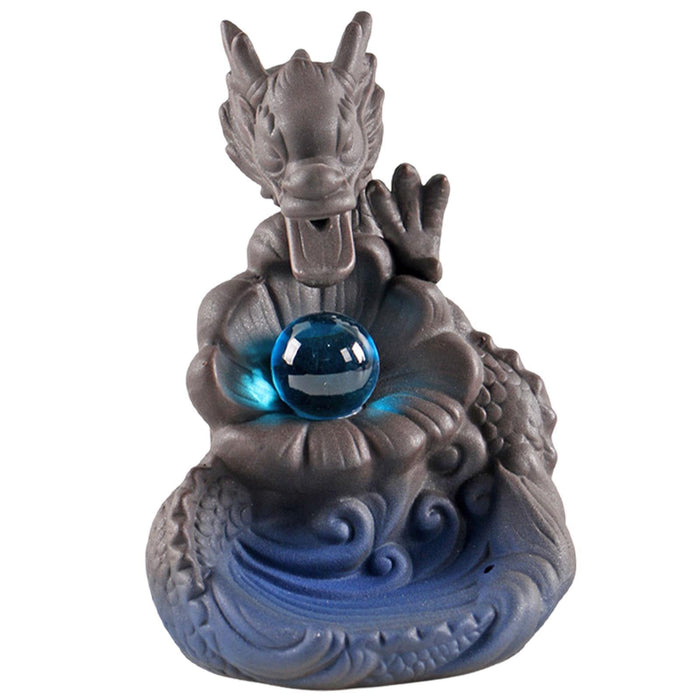 Crofta Dragon Incense Holder Waterfall Figurine for Table Centerpieces Garden Study Style B