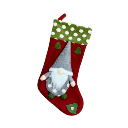 Crofta Xmas Hanging Stocking Decoration Treat Bag Holiday Family Christmas Stocking Red