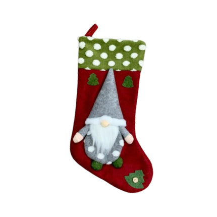 Crofta Xmas Hanging Stocking Decoration Treat Bag Holiday Family Christmas Stocking Red