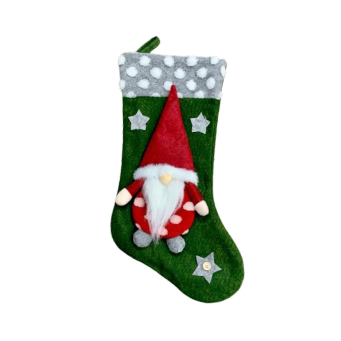 Crofta Xmas Hanging Stocking Decoration Treat Bag Holiday Family Christmas Stocking Green