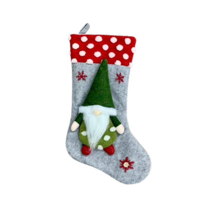 Crofta Xmas Hanging Stocking Decoration Treat Bag Holiday Family Christmas Stocking Gray