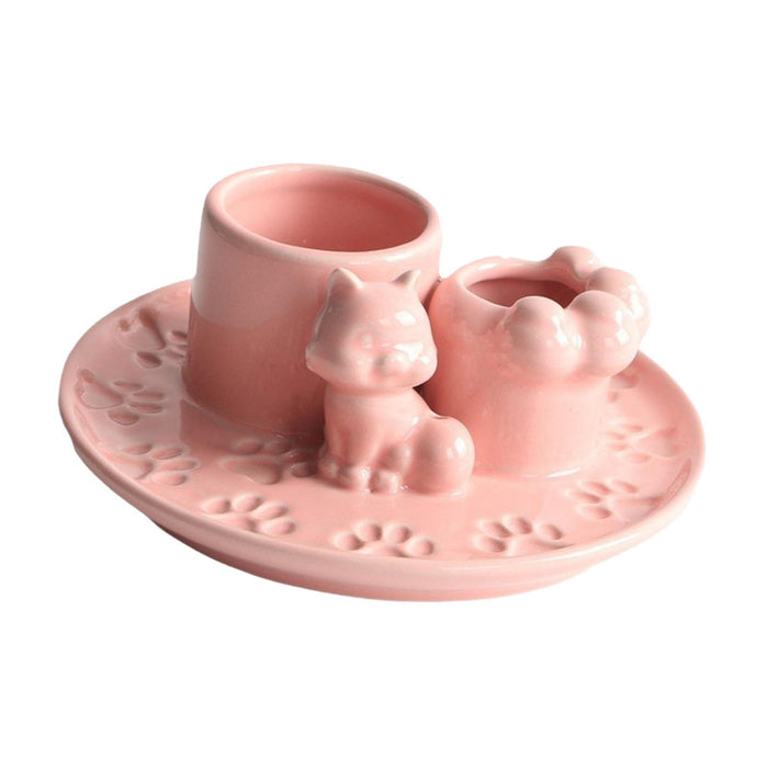 Crofta Incense Holder Decoration Cat Candle Holder for Office Tea Living Room Pink